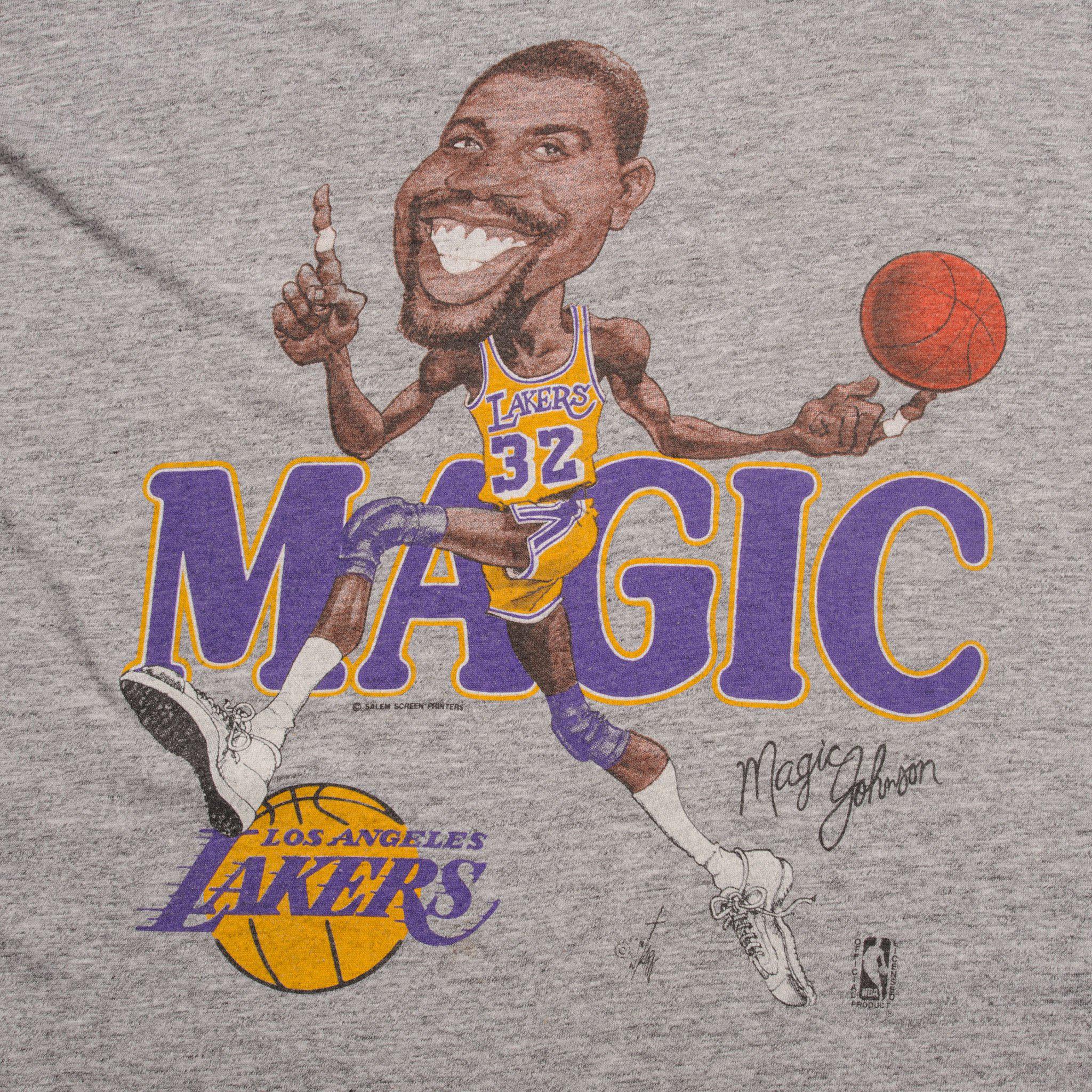 Vintage NBA La Lakers Magic Johnson Tee Shirt 1990s Medium Made in USA