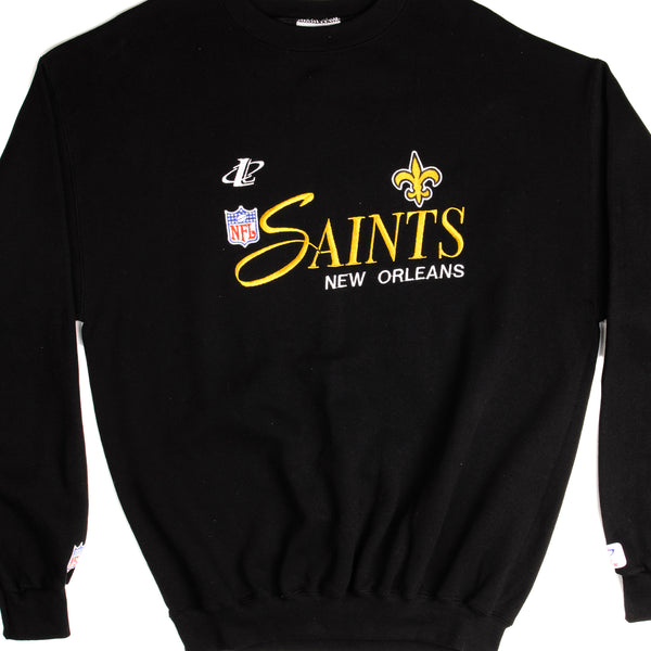 SUDADERA VINTAGE NFL NEW ORLEANS SAINTS TALLA MEDIANA FABRICADA EN EE. UU. STOCK MUERTO