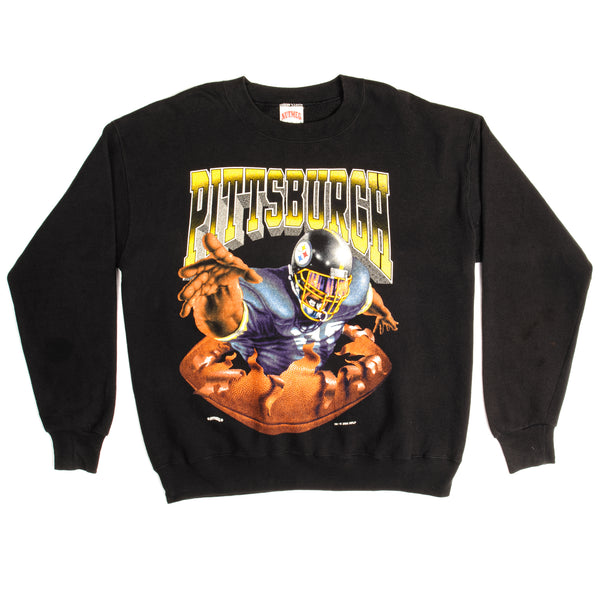 Vintage NFL Pittsburgh Steelers Nutmeg Mills Sweatshirt 1994 Size Large Made In USA.