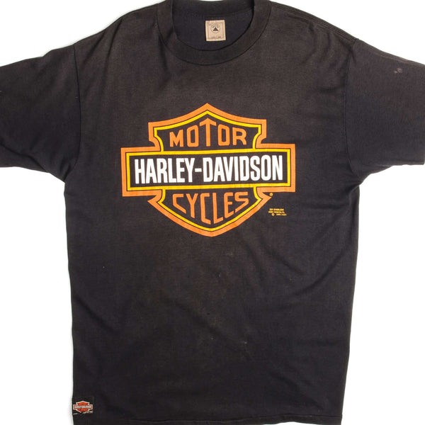 CAMISETA VINTAGE CON EMBLEMA 3D DE HARLEY DAVIDSON, TALLA GRANDE, 1991, FABRICADA EN EE. UU.