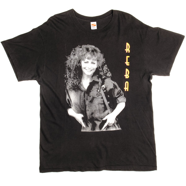 Vintage Reba Tour 1992 Hanes Tee Shirt Size Large Made In USA With Single Stitch Sleeves.