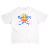 Vintage Hard Rock Cafe North Shore Hawaii World Cup Of Surfing Hanes Beefy-T Tee Shirt 1990s Size Large Made In USA With Single Stitch Sleeves.