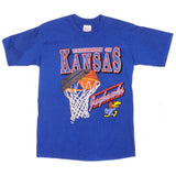 Vintage University Of Kansas Jayhawks Tee Shirt 1988-1993 Size Medium Made In USA With Single Stitch Sleeves.