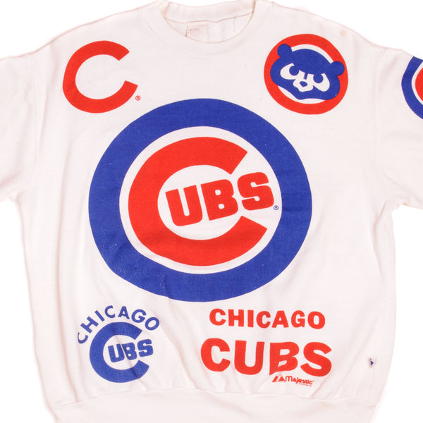 vintage 1986 S/M boy cubs sweatshirt hoodie blue chicago