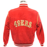 CHAQUETA BOMBER DE CUERO VINTAGE DE LA NFL SAN FRANCISCO 49ERS, TALLA PEQUEÑA