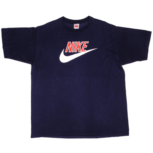 Vintage Nike Big Logo Grey Label Tee Shirt 1987-1994 Size 3XL Made In USA.