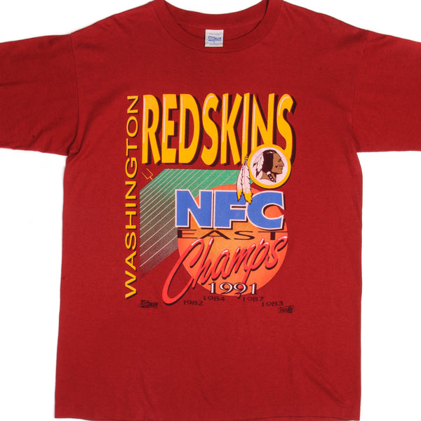 CAMISETA VINTAGE DE LA NFL WASHINGTON REDSKINS 1991 TALLA GRANDE FABRICADA EN EE. UU.