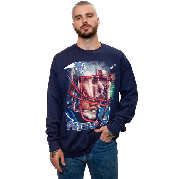 SUDADERA VINTAGE NFL PATRIOTS TALLA XL FABRICADA EN EE. UU. AÑOS 90