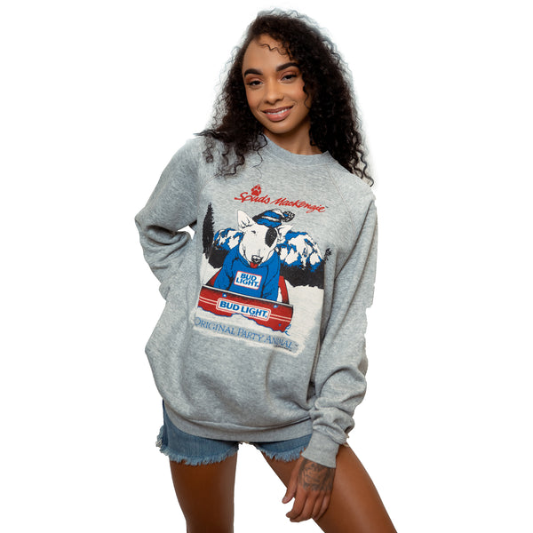 SUDADERA VINTAGE BUD LIGHT SPUDS MACKENZIE 1987 TALLA XL FABRICADA EN EE. UU.