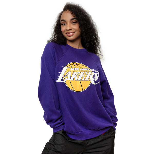 SUDADERA VINTAGE NBA LOS ANGELES LAKERS TALLA XL FABRICADA EN EE. UU. AÑOS 80